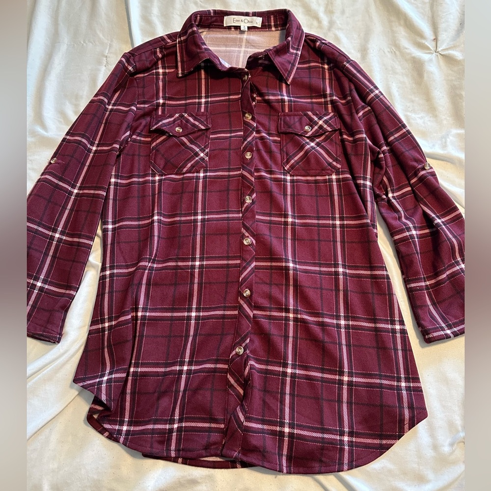 NWOT woman’s flannel button down blouse